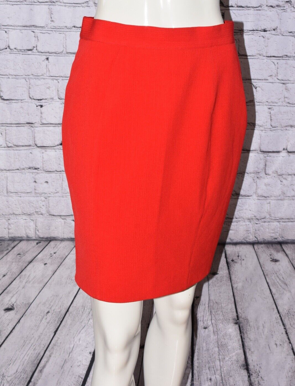 MUGLER Thierry Mugler Designer Red Pencil Skirt 44